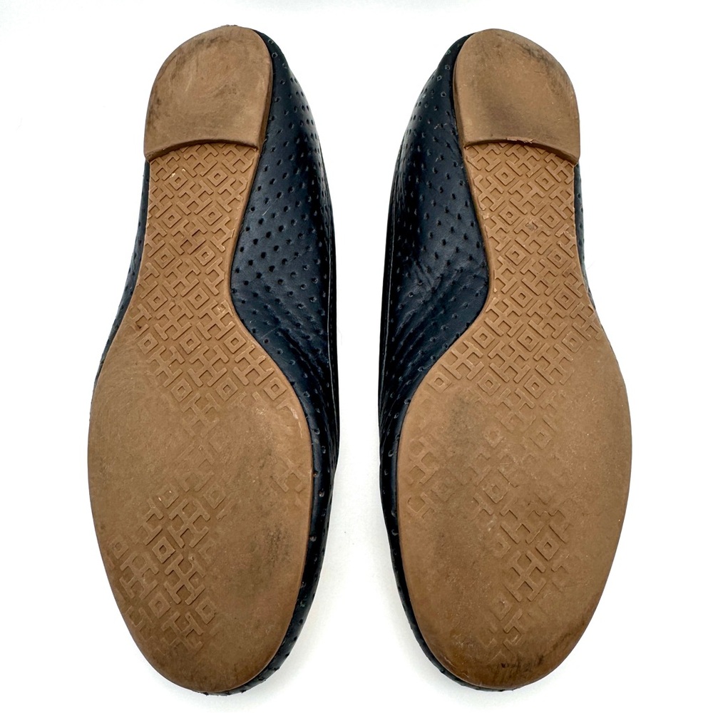 TORY BURCH Reva Perforated Ballet Flat - Navy Blue - Sz 7 - Picture 12 of 12